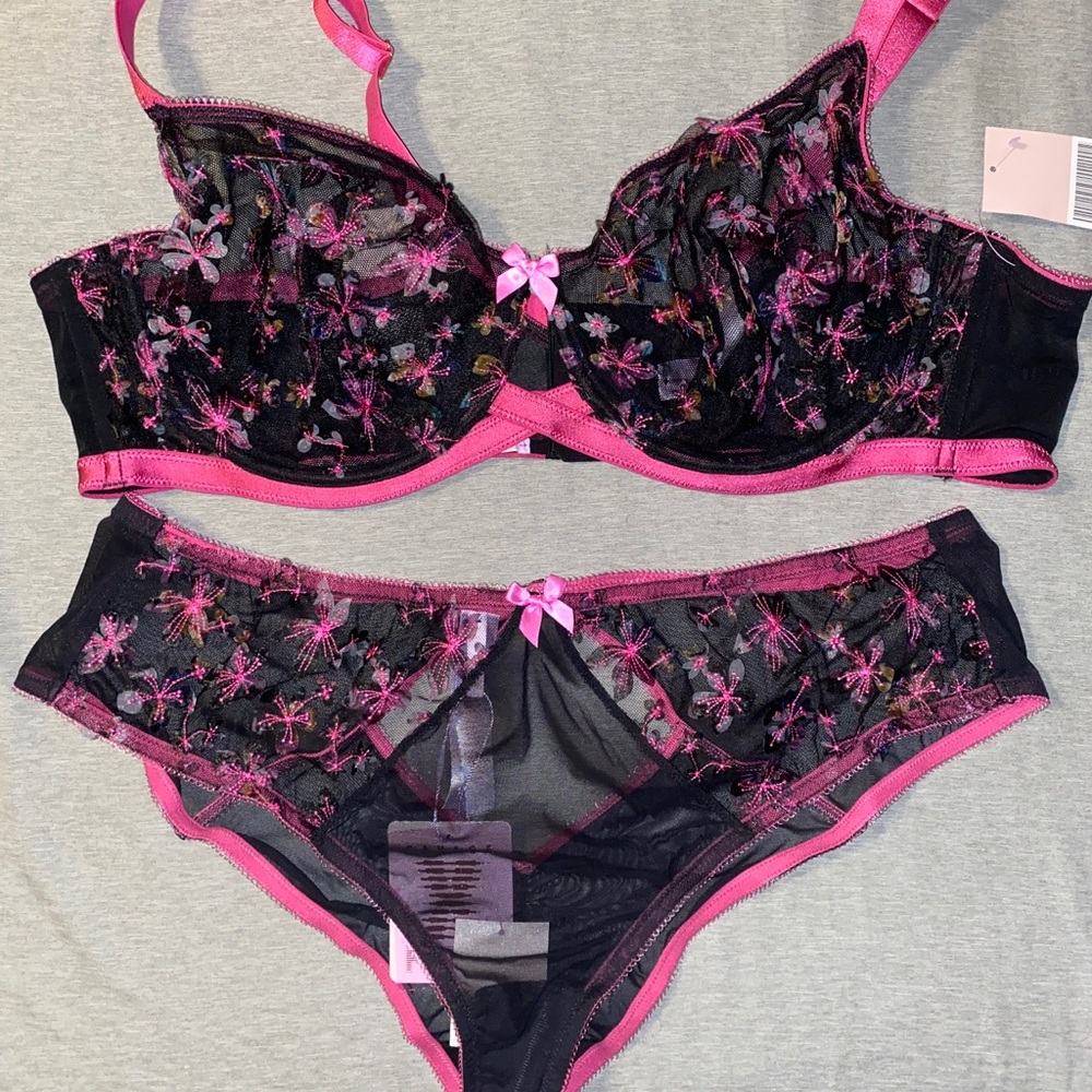 Savage X Fenty floral mesh bra and panty set